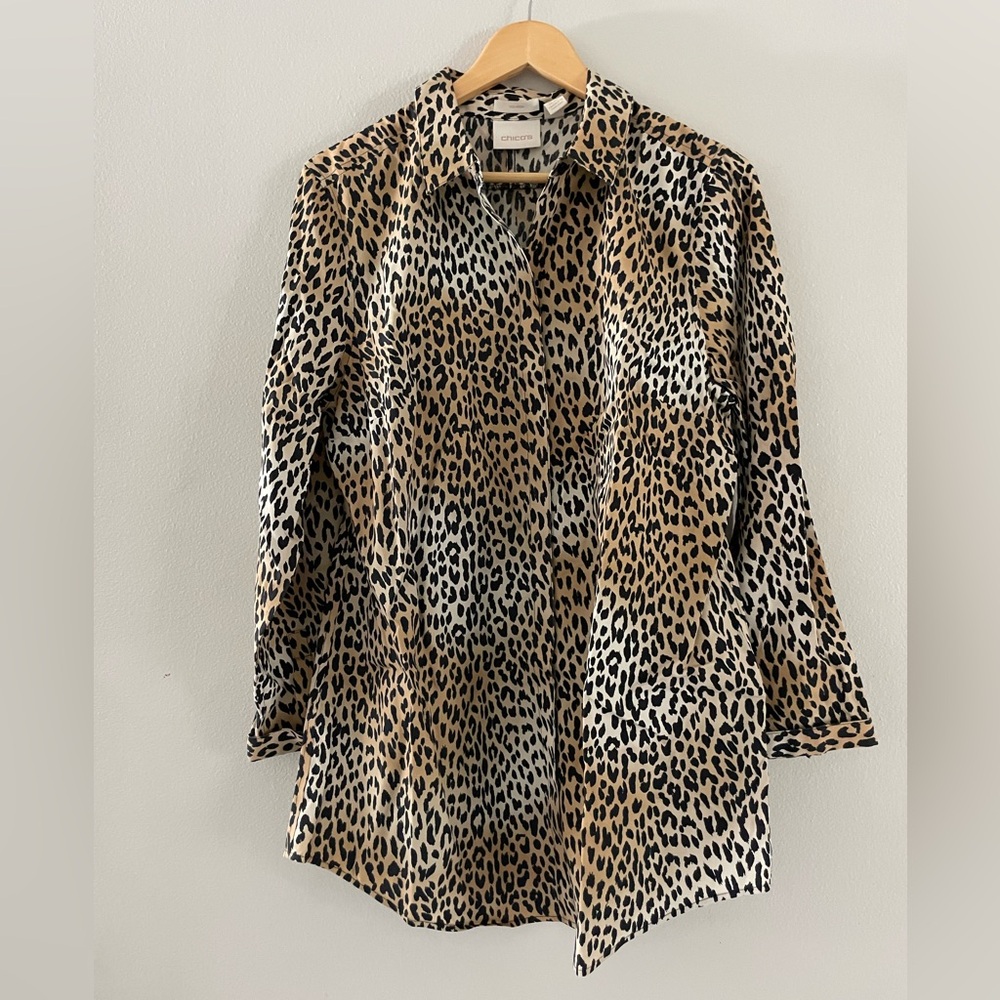 Chico's Animal Print Button Down Shirt